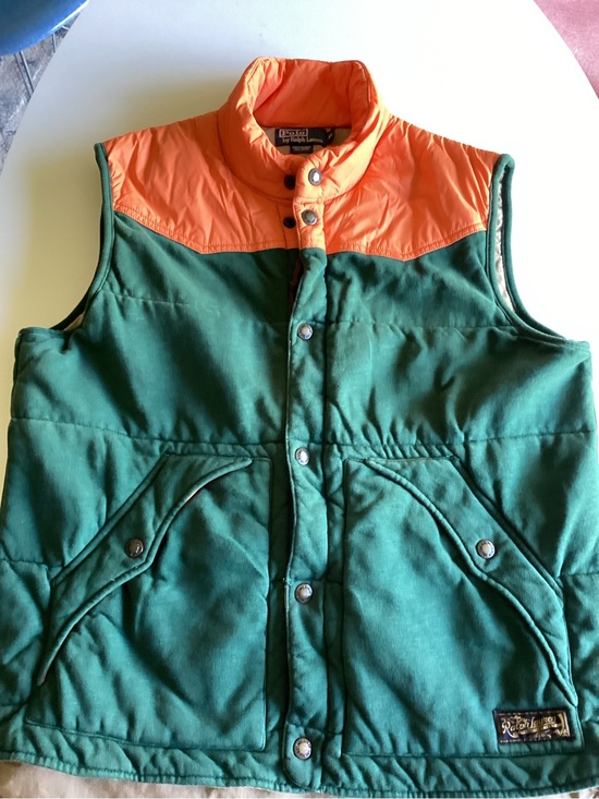 Ralph Lauren Other - Vintage Polo Ralph Lauren Green Quilted Vest with Orange Yoke